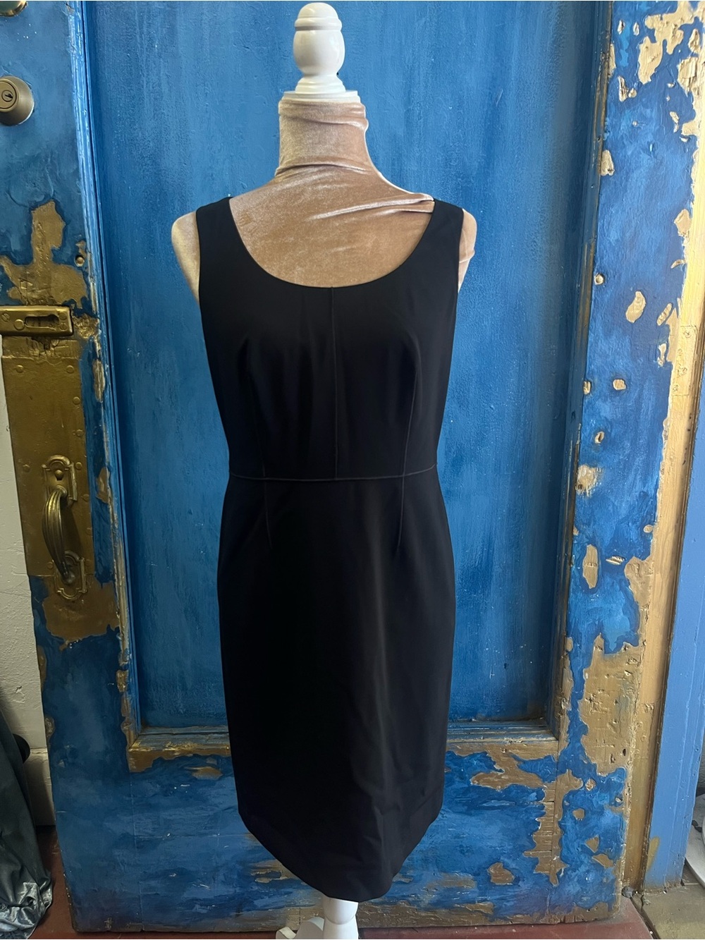 Ann Taylor Black Sleeveless MIDI Sheath Dress